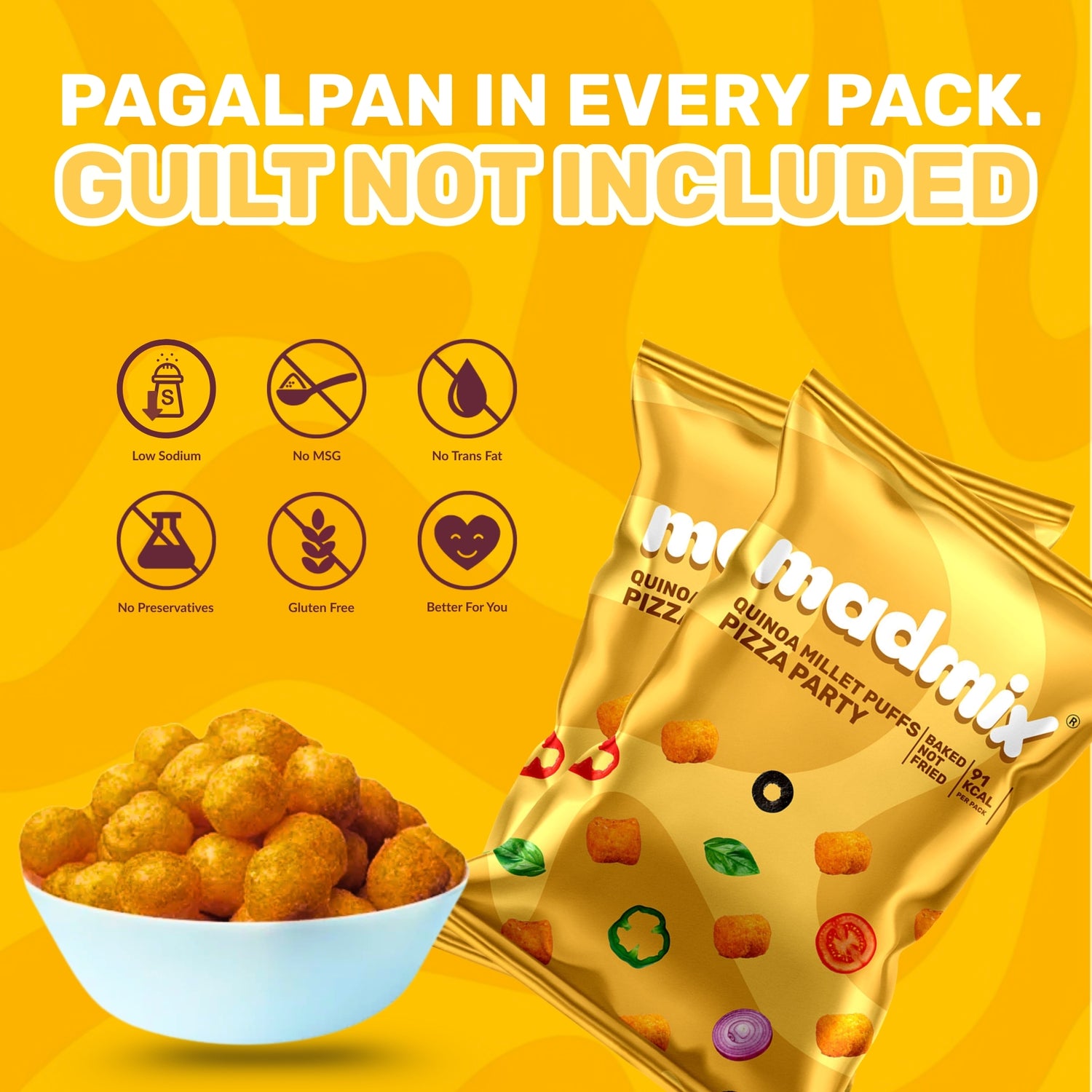 Quinoa Millet Puffs Pizza Party