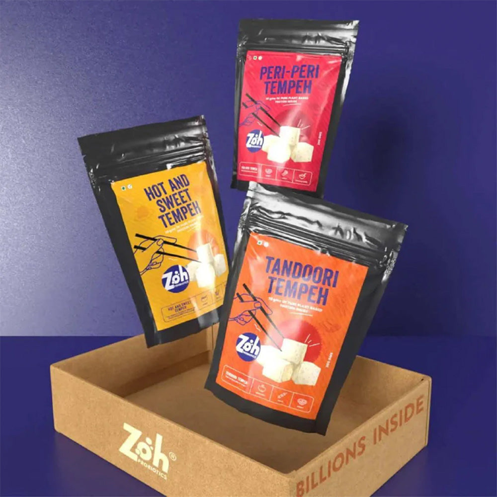 Assorted Tempeh Pack (Peri Peri + Hot & Sweet + Smoky Barbeque + Tandoori + Organic Non-GMO Soybean)