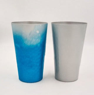 Aluminium Hammered Magical Colour Changing Glass (Off White to Blue)