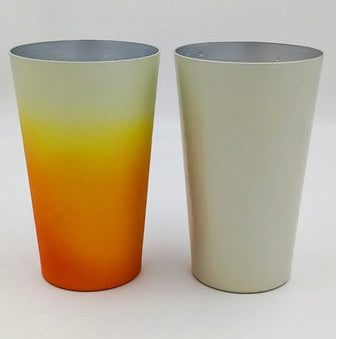 Aluminium Hammered Magical Colour Changing Glass (Off White to Orange)