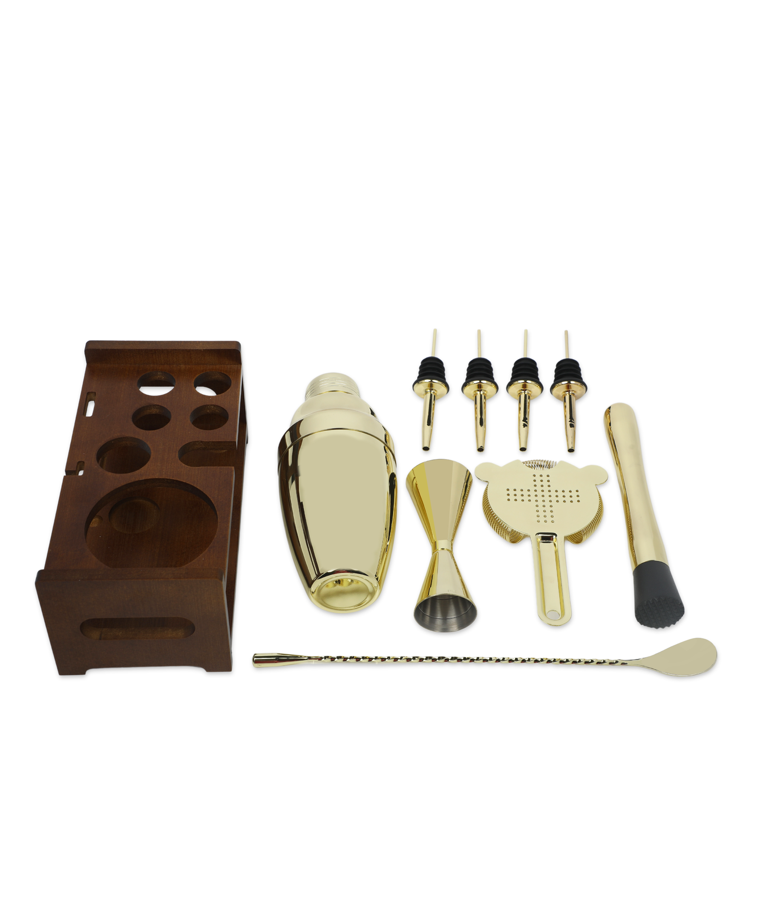 Gold Plated American Baron Cobbler Piece Cocktail Set of 19 Piece
