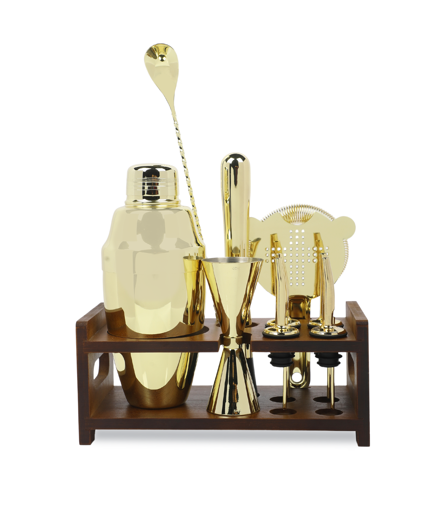 Gold Plated American Baron Cobbler Piece Cocktail Set of 19 Piece