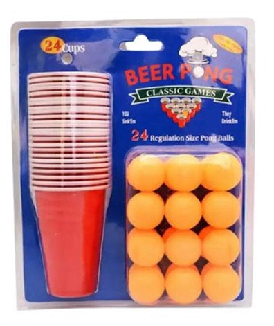 Beer Pong Game Set (24 Red Cup & 24 Balls)