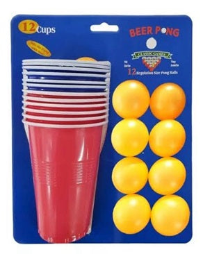 Beer Pong Game Set (6 Red Cup + 6 Blue Cup & 8 Balls)