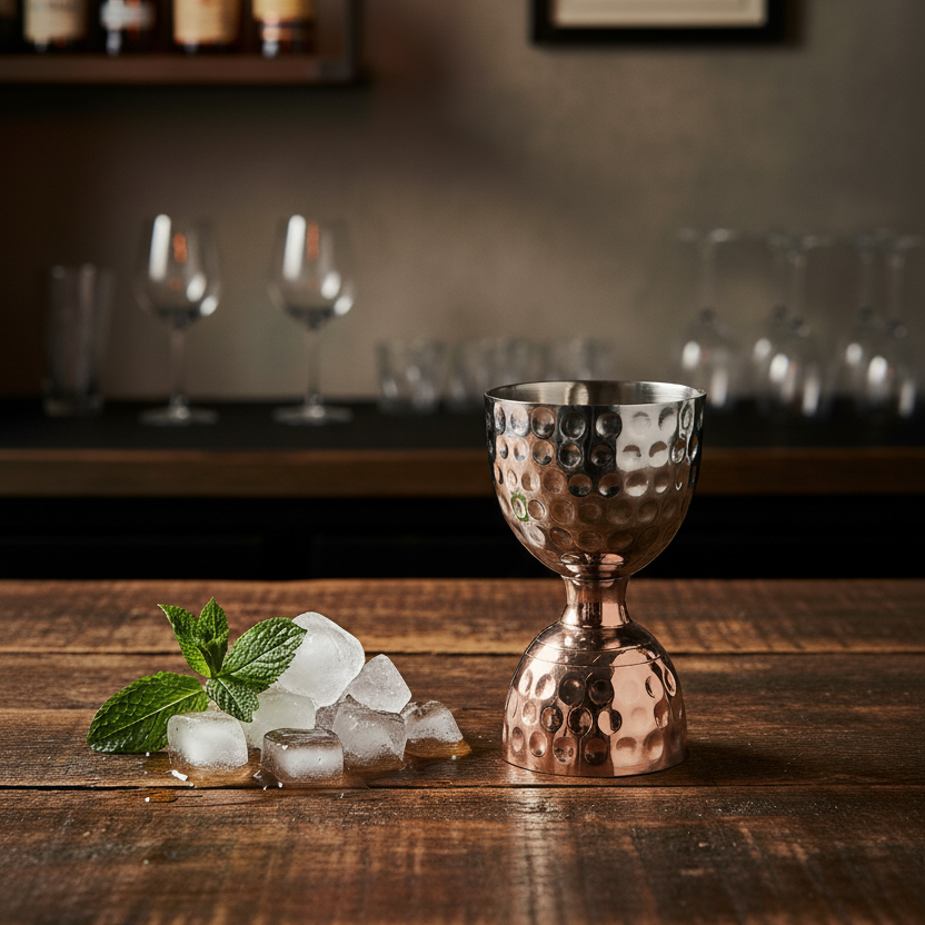 Copper Plated Hammered Leopold Jigger