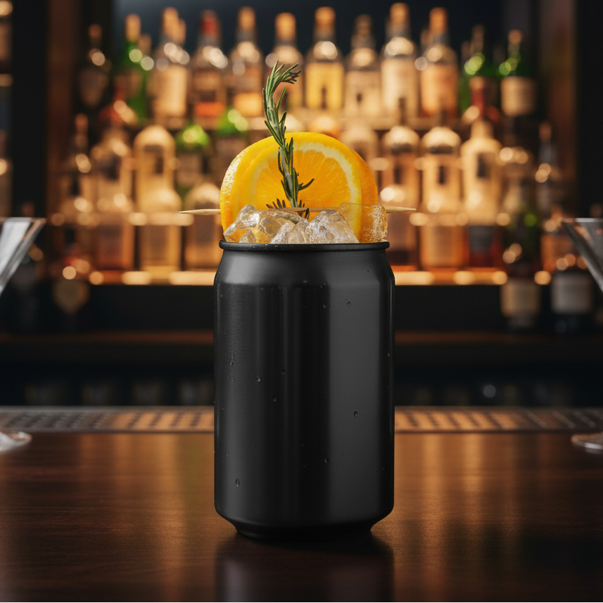 Black Plated Stailess Steel Can Shape Cup