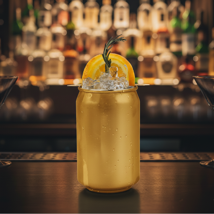 Gold Plated Stainless Steel Can Shape Cup