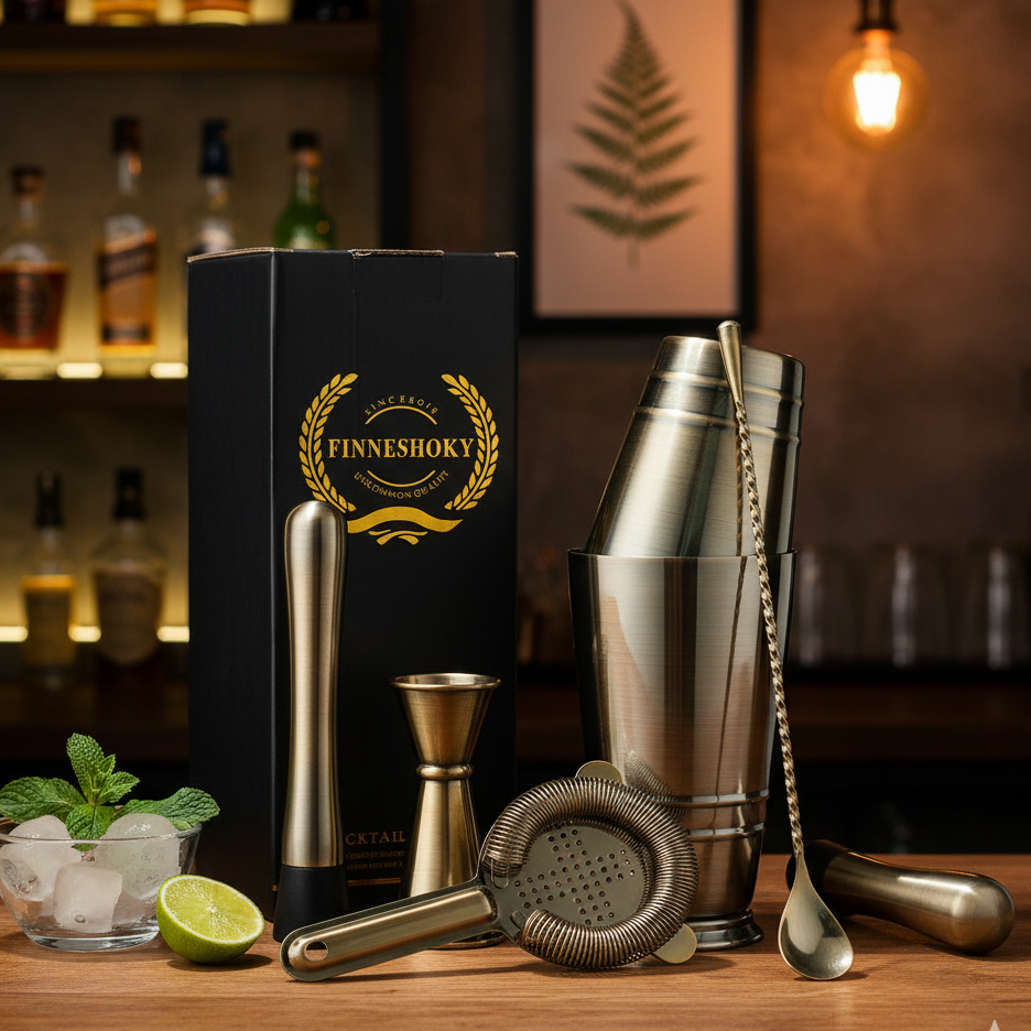 Bronze Plated 5 Pcs Cocktail Set