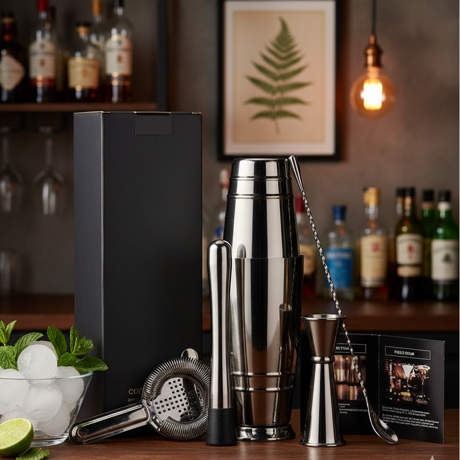 Black Plated 5 Pcs Cocktail Set