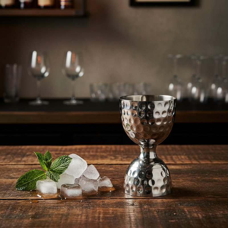 Mirror Hammered Leopold Jigger