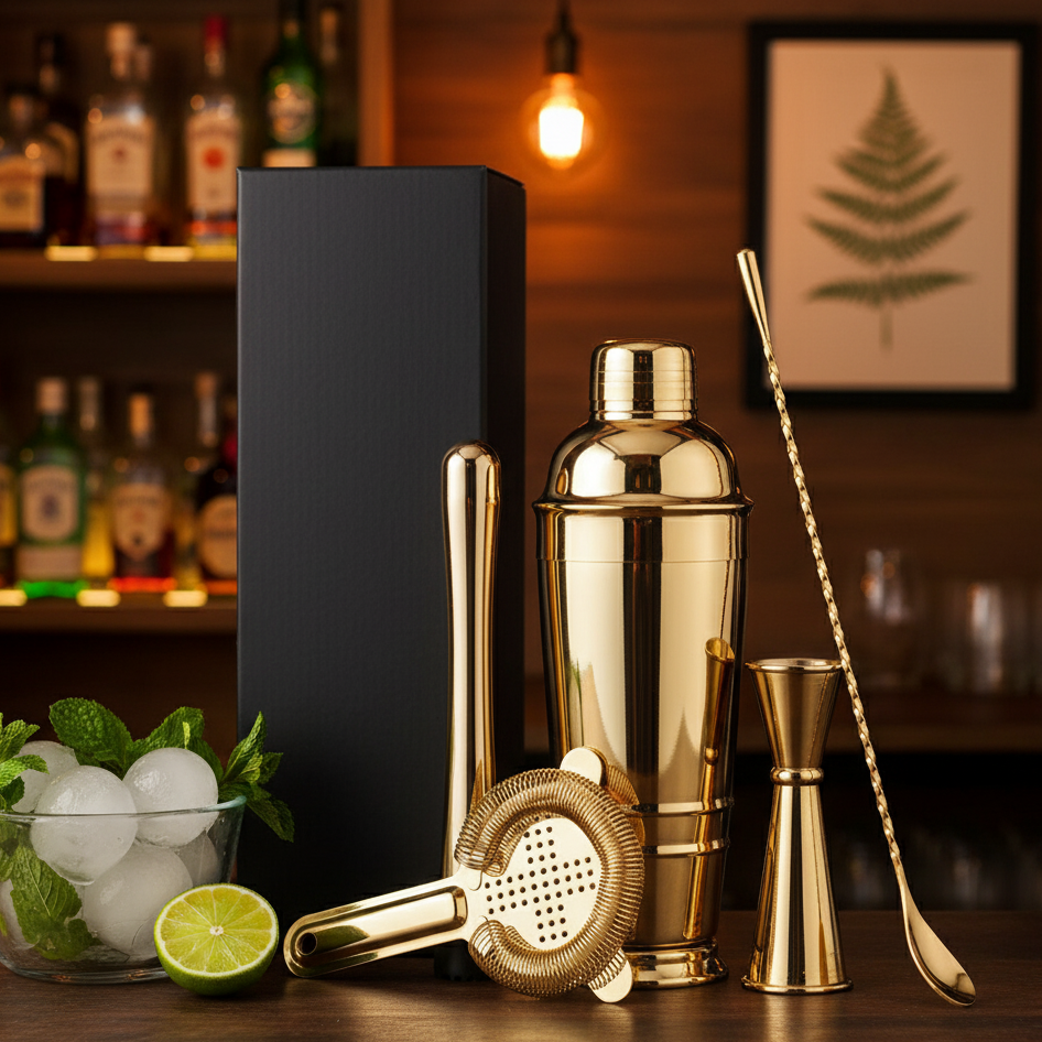 Gold Plated 5 Pcs Cocktail Set