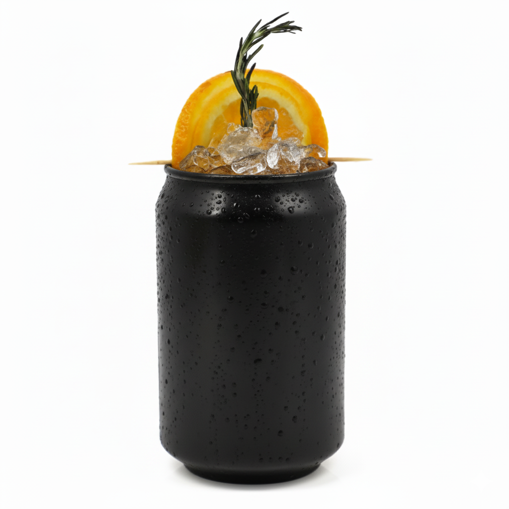 Black Plated Stailess Steel Can Shape Cup