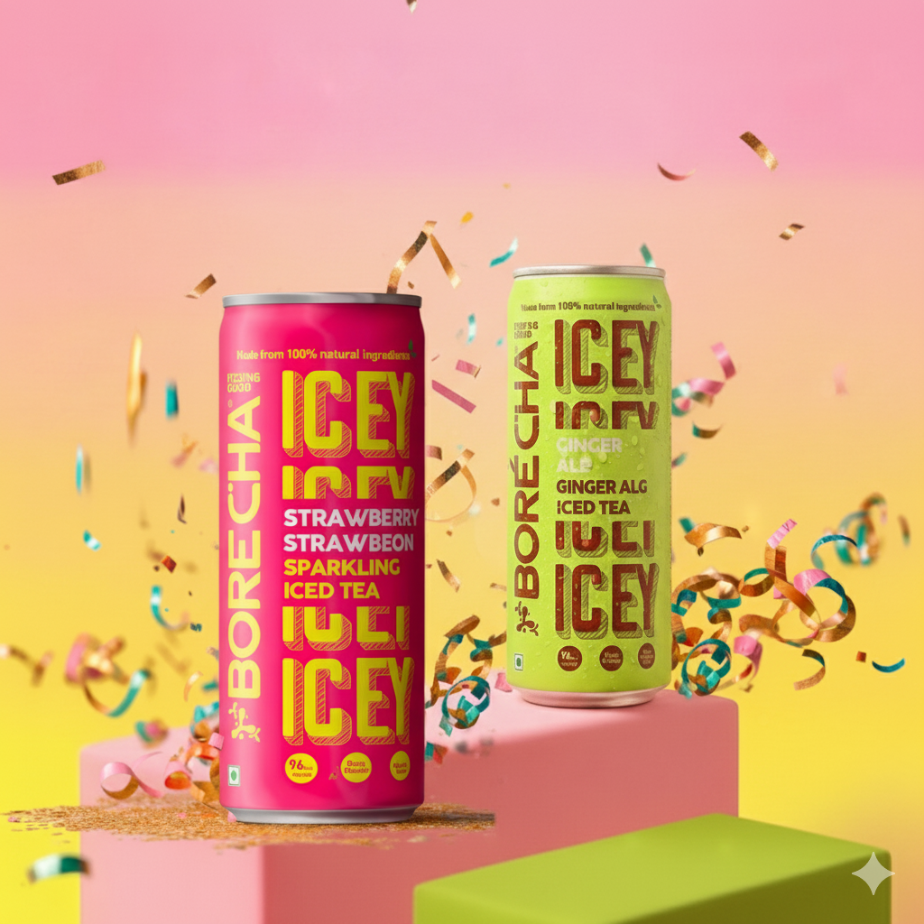 ICEY Sparkling Iced Tea Twin Pack (Strawberry Lemon + Ginger Ale)
