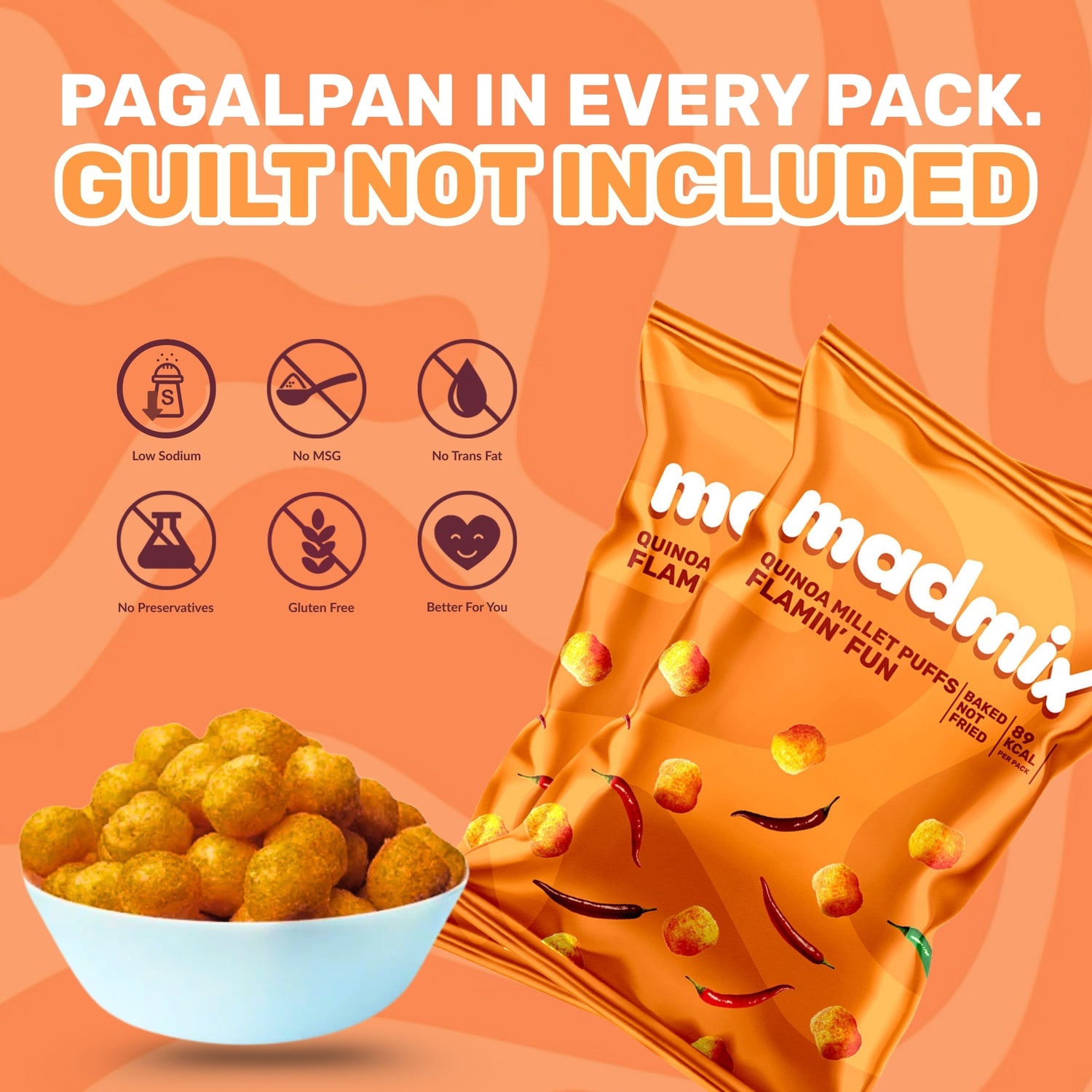 Quinoa Millet Puffs Flamin Fun