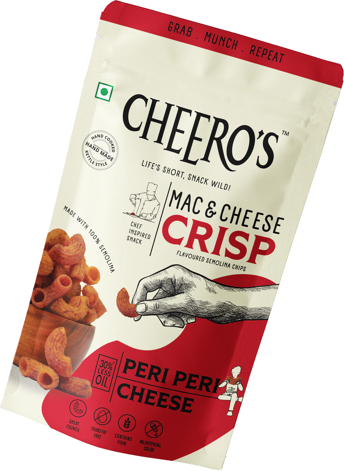Assorted Pack of  Mac & Cheese Crisp Cheddar Chili, Cream & Onion, Original Cheddar, Peri Peri Cheese Chips