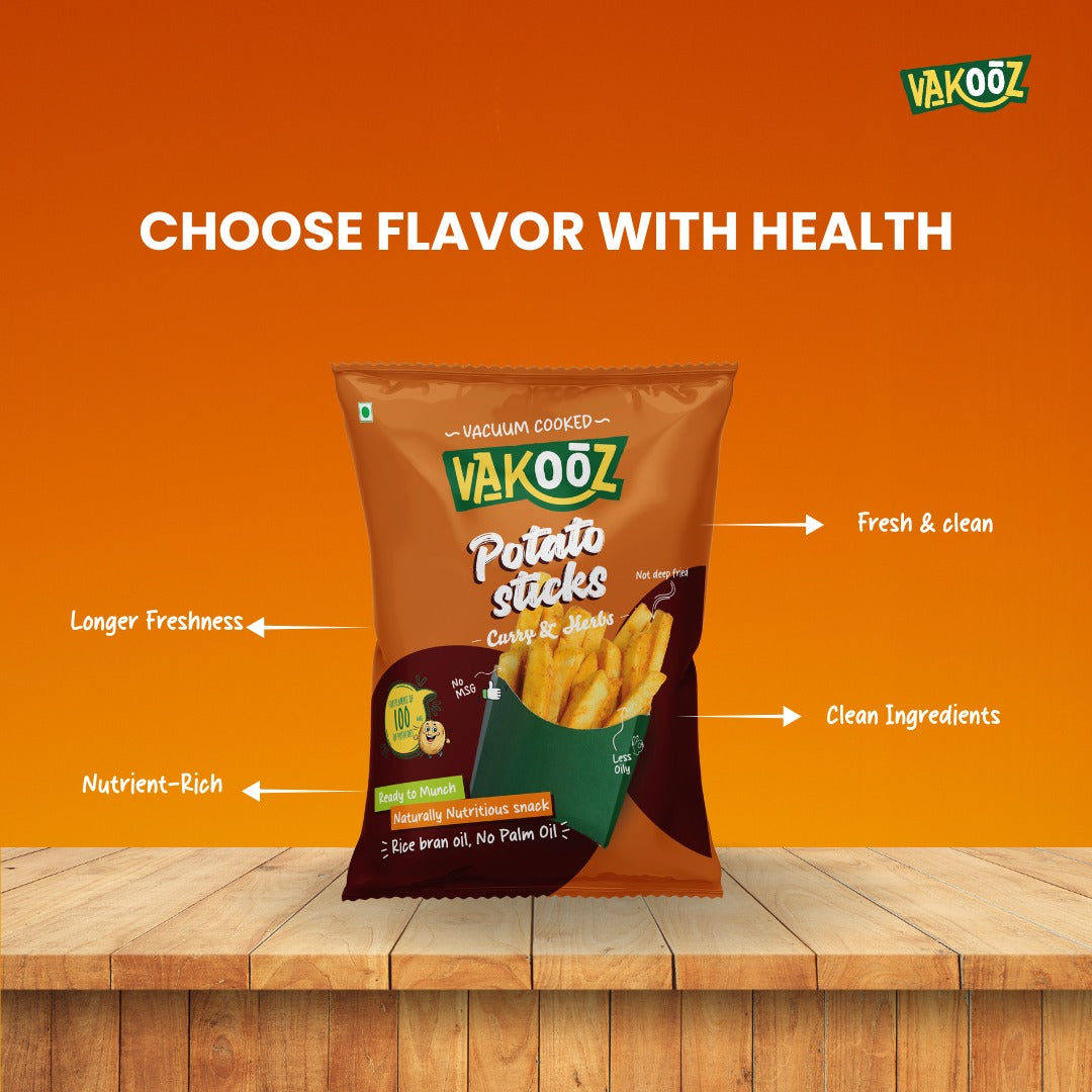 Vacuum Cooked Potato Sticks Curry & Herbs